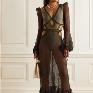 Patbo cutout army green dress